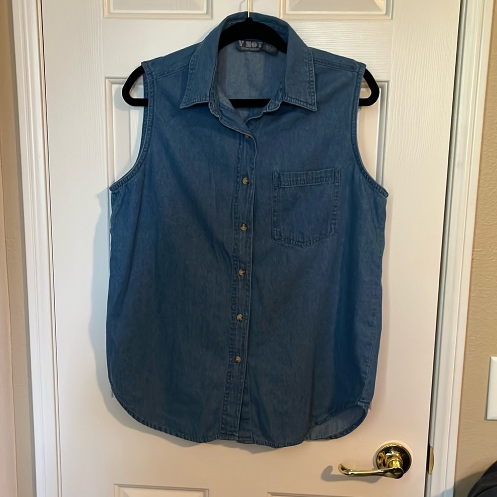 Y Not sportswear light denim sleeveless top